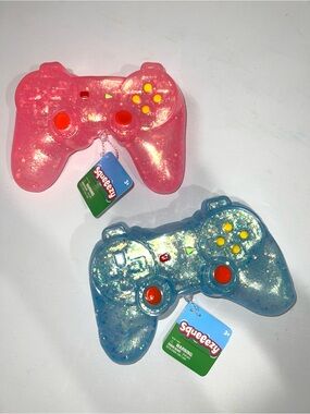 2 Squeezy Glitter Squeezy Game Controller Fidget Toy Glitter Game Controller